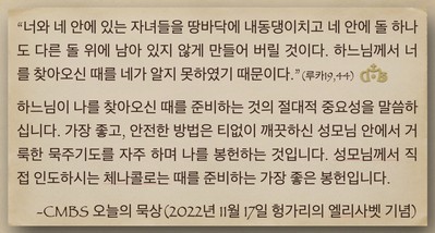 [오늘의 묵상] 2022.11.17