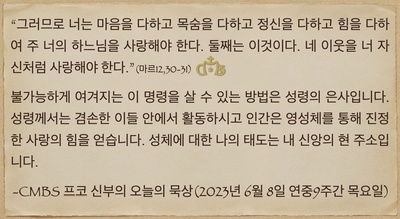 2023년 6월 8일 프코신부의 오늘의 묵상