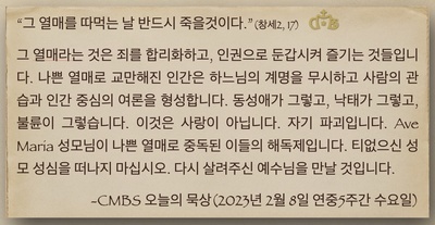 2023년 2월 8일 오늘의 묵상